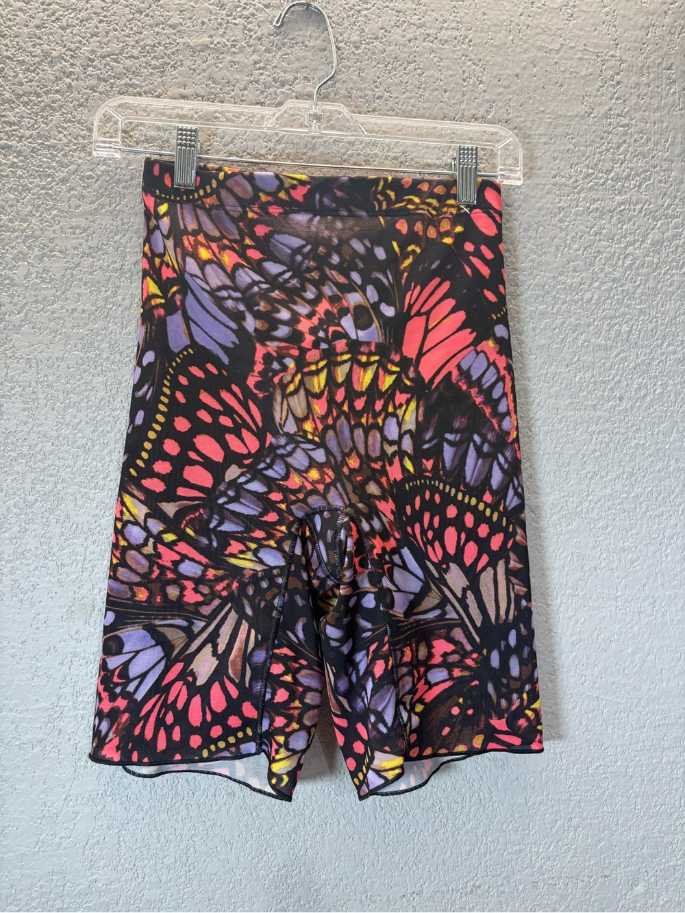 YITTY Black Active Shorts with Pink, Purple & Yellow Butterfly Print